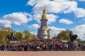 People waiting for palace guards at Victorial Memorial