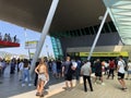 People waiting passengers outside Albanian Aiport ,after Covid 19