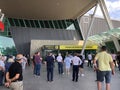 People waiting passengers outside Albanian Aiport ,after Covid 19