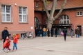 People waiting in queue to vote in France