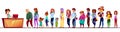 People waiting in queue vector illustration