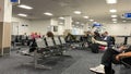 People waiting to board a planes at the Sanford International Airport in Sanford, Florida