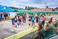 People waiting to take a boat to Boracay Island at Caticlan jetty port Royalty Free Stock Photo