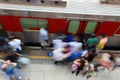 People waiting for the train door to open Royalty Free Stock Photo