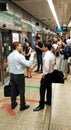 People waiting for the train at MRT station Royalty Free Stock Photo