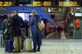 People waiting at the train station