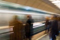 People waiting train in subway