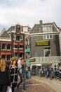 People waking in city centre of Amsterdam, the Netherlands Royalty Free Stock Photo