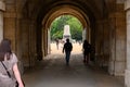 People walk through archway entrance to Horse Guards Parade