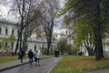 People walk in Izmailovo manor in Moscow.