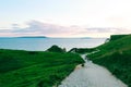 People walk on Jurassic Coast, Dorset, UK Royalty Free Stock Photo