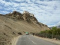 People walk on Manali-Leh road, India Royalty Free Stock Photo