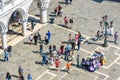 People walk on San Marco square, view from above, Venice, Italy Royalty Free Stock Photo