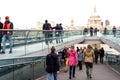 People Walking Millennium Bridge London Royalty Free Stock Photo