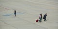 People walking at airport in Haiphong, Vietnam Royalty Free Stock Photo