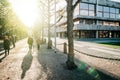 People walking on alley Schloss Bezirk in Karlsruhe