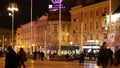 People walking along Ban Jelacic Square in Zagreb