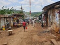 A busy street in Kibera slums Royalty Free Stock Photo