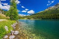 People walking along Lake Sankt Moritz Royalty Free Stock Photo