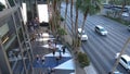 People walking along Las Vegas strip - aerial view - LAS VEGAS-NEVADA, OCTOBER 11, 2017 Royalty Free Stock Photo