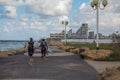 People walking along the promenade, Tel Aviv, Israel