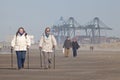 People walking along the seafront, Belgium