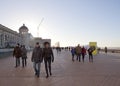 People walking along the seafront, Ostend