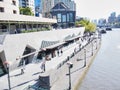 People walking along Southbank, Southgate Royalty Free Stock Photo