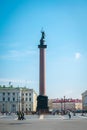 The Alexander Column on Palace Square in St. Petersburg, Russia Royalty Free Stock Photo