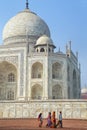 People walking around Taj Mahal complex in Agra, Uttar Pradesh,