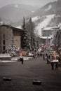 People walking around Vail, Colorado during the winter. Royalty Free Stock Photo