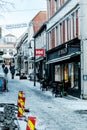 People Walking Around Traditional Historic Old Town Stavanger