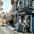 People Walking Around Traditional Historic Old Town Stavanger