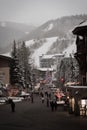 People walking around Vail, Colorado during the winter. Royalty Free Stock Photo