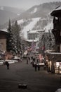 People walking around Vail, Colorado during the winter. Royalty Free Stock Photo