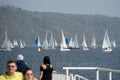 People walking at baldeneysee in essen germany