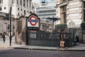 People walking Bank Underground Station in the City of London, UK. Royalty Free Stock Photo