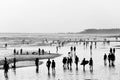 People walking on beach. Bali