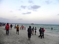 People walking at the beach at the Indian Ocean Mombasa Royalty Free Stock Photo