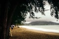 People walking on beach