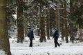 People walking in the snow Royalty Free Stock Photo