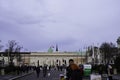 People walking through the Burgtor in Vienna