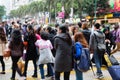 People walking on busy Hong Kong