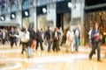 People walking in city, motion blur, zoom effect Royalty Free Stock Photo