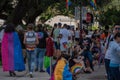 People walking in Come Out With Pride Orlando parade at Lake Eola Park area 208 Royalty Free Stock Photo