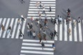 2017 OCTOBER 19. TOKYO JAPAN. people are walking on crossing intersection road on busy business time at Ginza town Royalty Free Stock Photo