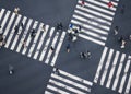 People walking Crossing Sign street Top view City social diversity Royalty Free Stock Photo