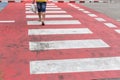 People walking on a crosswalk