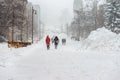 People walking down Mc Tavish street Montreal