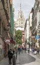 People walking down a shopping street Royalty Free Stock Photo